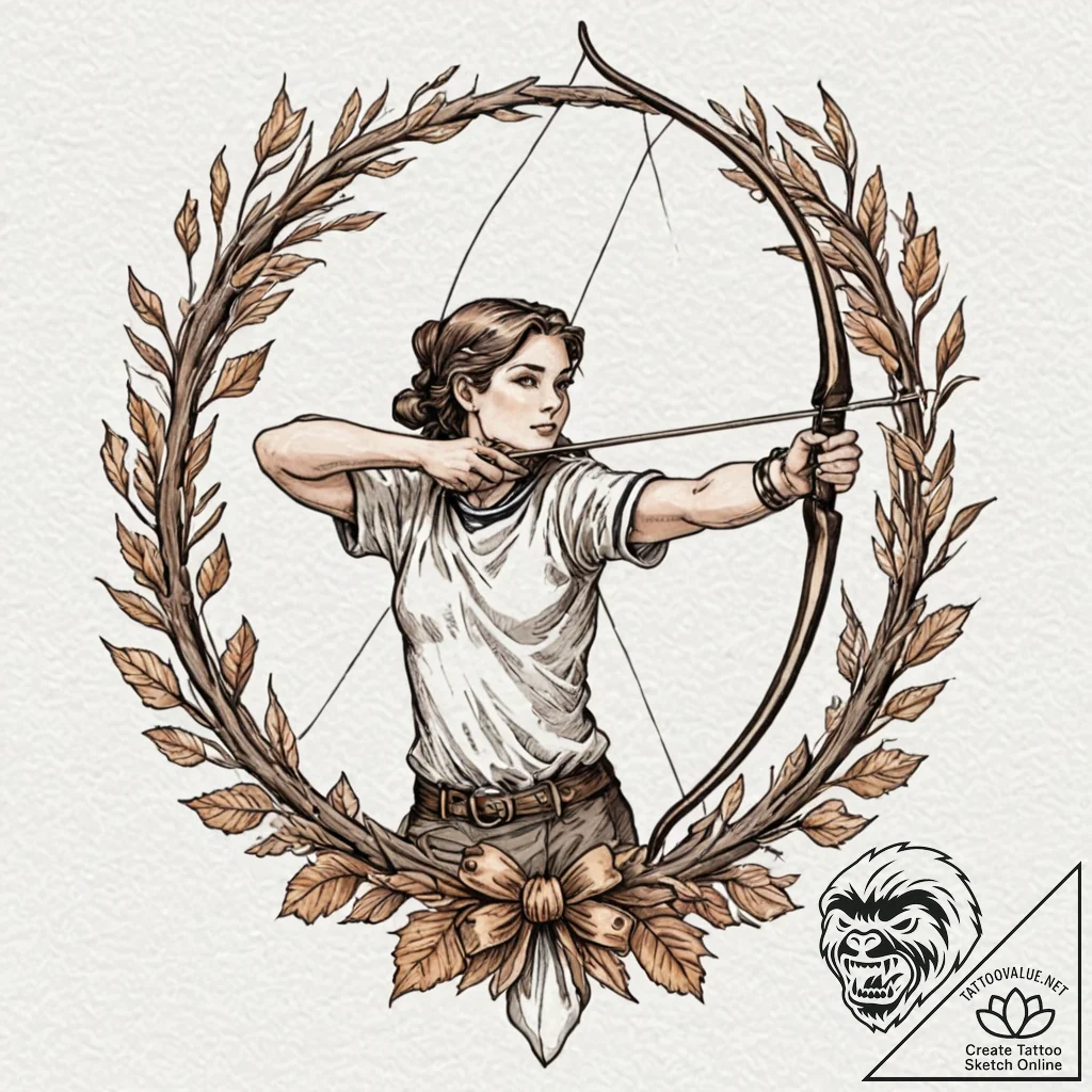 Tattoo sketch a sagittarius archer with a bow... - tattoo sketch (№1752736918_0, 17.07.2025 07:21) — tattoovalue.net