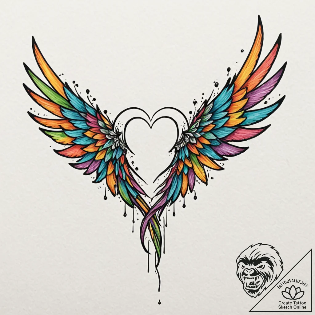 Tattoo sketch a pair of wings, one on each pe... - tattoo sketch (№1752737619_0, 17.07.2025 07:33) — tattoovalue.net