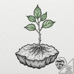 Tattoo sketch a small sprout emerging from cr… – tattoo sketch (№1752737698_0, 17.07.2025 07:34) — tattoovalue.net