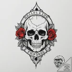 A linework tattoo of eddie munson’s “hellfire… – tattoo sketch (№1752737773_0, 17.07.2025 07:36) — tattoovalue.net