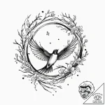 Tattoo design a bird (e.g., swallow, dove) in… – tattoo sketch (№1752737932_0, 17.07.2025 07:38) — tattoovalue.net