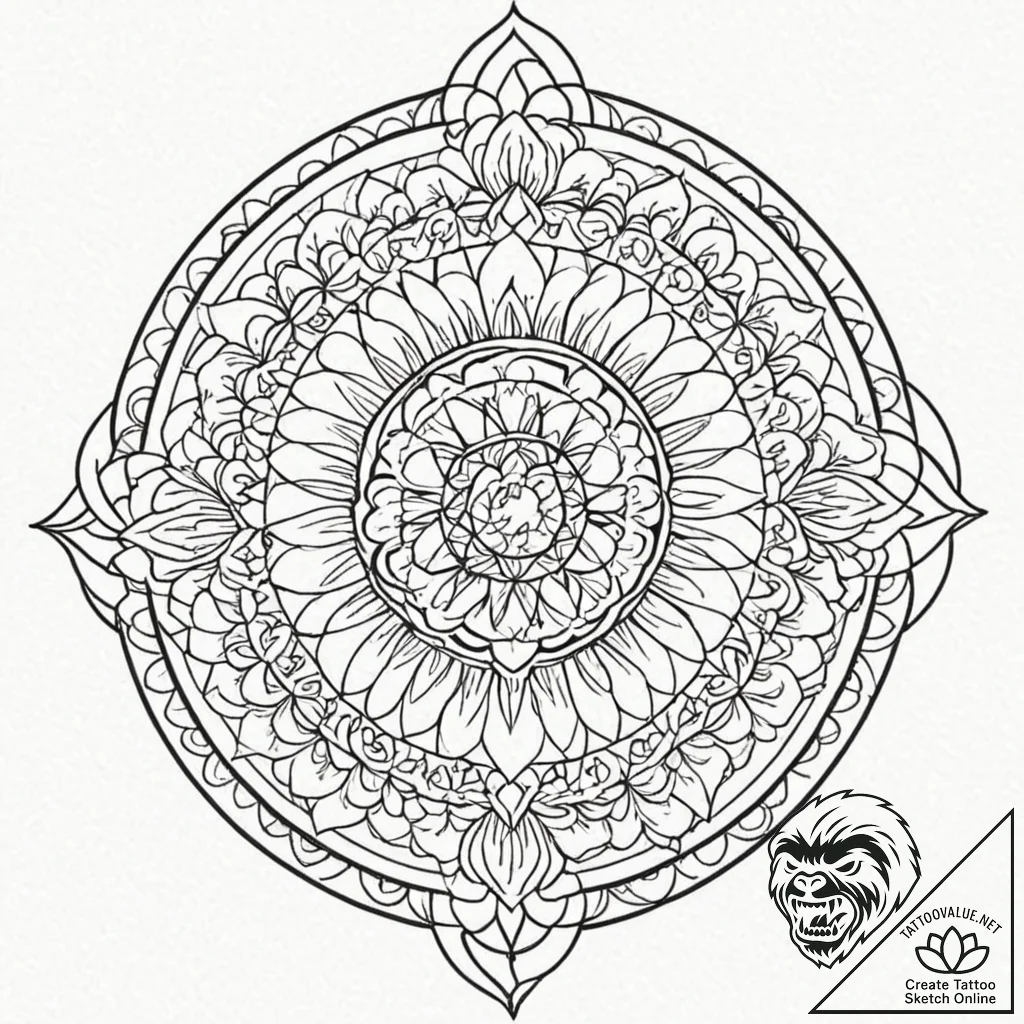 Tattoo design a zodiac glyph (symbol) with su... - tattoo sketch (№1752738634_0, 17.07.2025 07:50) — tattoovalue.net