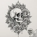 Tattoo design a key to a home, with a persona… – tattoo sketch (№1752739226_0, 17.07.2025 08:00) — tattoovalue.net