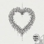 Tattoo sketch a single pixelated heart linewo… – tattoo sketch (№1752740500_0, 17.07.2025 08:21) — tattoovalue.net
