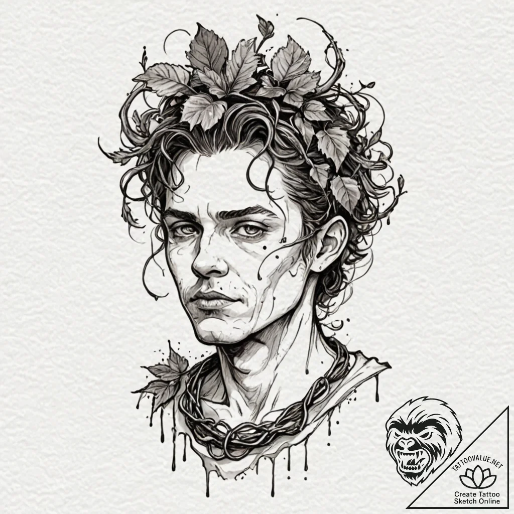 A trash polka portrait of vecna, with his gro... - tattoo sketch (№1752740579_0, 17.07.2025 08:22) — tattoovalue.net