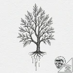 Tattoo sketch a tree with leaves for personal… – tattoo sketch (№1752740659_0, 17.07.2025 08:24) — tattoovalue.net