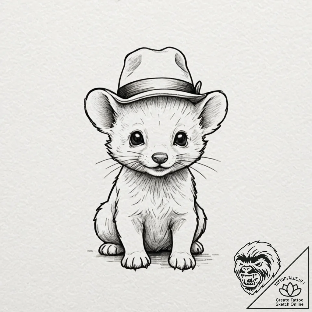 Tattoo sketch a tiny, cute animal wearing a s... - tattoo sketch (№1752741056_0, 17.07.2025 08:30) — tattoovalue.net