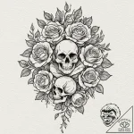 Tattoo design a branch with multiple blossoms… – tattoo sketch (№1752741134_0, 17.07.2025 08:32) — tattoovalue.net