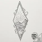 Tattoo sketch a delicate “light beam” passing… – tattoo sketch (№1752741214_0, 17.07.2025 08:33) — tattoovalue.net