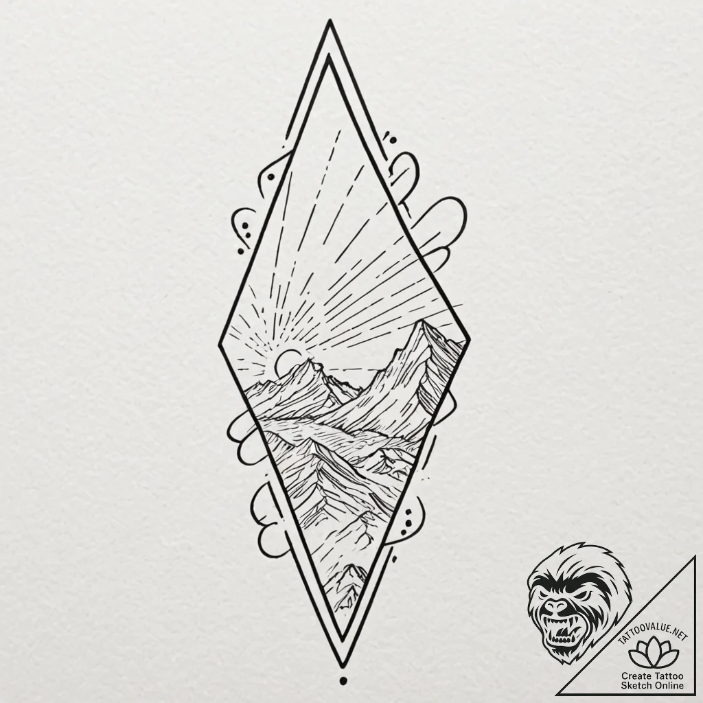 Tattoo sketch a delicate "light beam" passing... - tattoo sketch (№1752741214_0, 17.07.2025 08:33) — tattoovalue.net