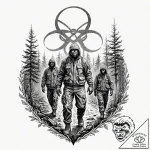 A linework tattoo of the chernobyl liquidator… – tattoo sketch (№1752741524_0, 17.07.2025 08:38) — tattoovalue.net