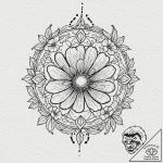 Tattoo design a zodiac flower (e.g., honeysuc… – tattoo sketch (№1752742061_0, 17.07.2025 08:47) — tattoovalue.net