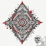 Aztec, ink illustration for tattoo, black and… – tattoo sketch (№1752742217_0, 17.07.2025 08:50) — tattoovalue.net