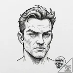 A graphic novel panel of the cyclops from the… – tattoo sketch (№1752742827_0, 17.07.2025 09:00) — tattoovalue.net