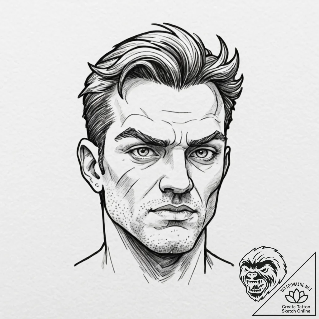 A graphic novel panel of the cyclops from the... - tattoo sketch (№1752742827_0, 17.07.2025 09:00) — tattoovalue.net