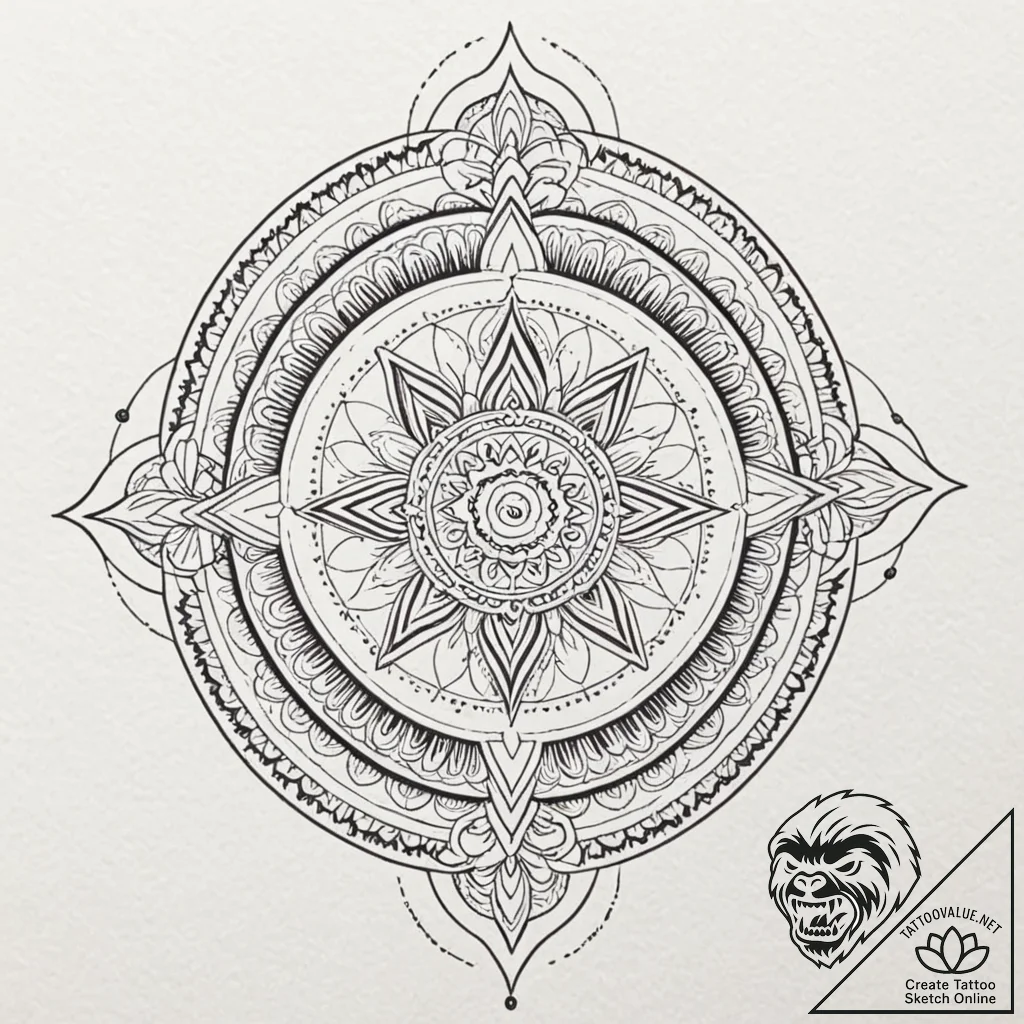 Tattoo design a flowing river of light connec... - tattoo sketch (№1752742902_0, 17.07.2025 09:01) — tattoovalue.net