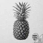 A close-up of the texture of a pineapple’s sk… – tattoo sketch (№1752743055_0, 17.07.2025 09:04) — tattoovalue.net