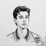 A graphic novel portrait of ferris bueller, f… – tattoo sketch (№1752743284_0, 17.07.2025 09:08) — tattoovalue.net