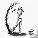 Tattoo design a golfer’s swing, focused and p… – tattoo sketch (№1752743820_0, 17.07.2025 09:17) — tattoovalue.net