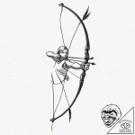 Tattoo design an archer’s bow with an arrow n… – tattoo sketch (№1752743972_0, 17.07.2025 09:19) — tattoovalue.net