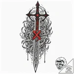 Tattoo design a set of runes glowing on a war… – tattoo sketch (№1752744048_0, 17.07.2025 09:20) — tattoovalue.net