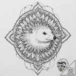 Hedgehog, concept art for tattoo, geometric t… – tattoo sketch (№1752744278_0, 17.07.2025 09:24) — tattoovalue.net