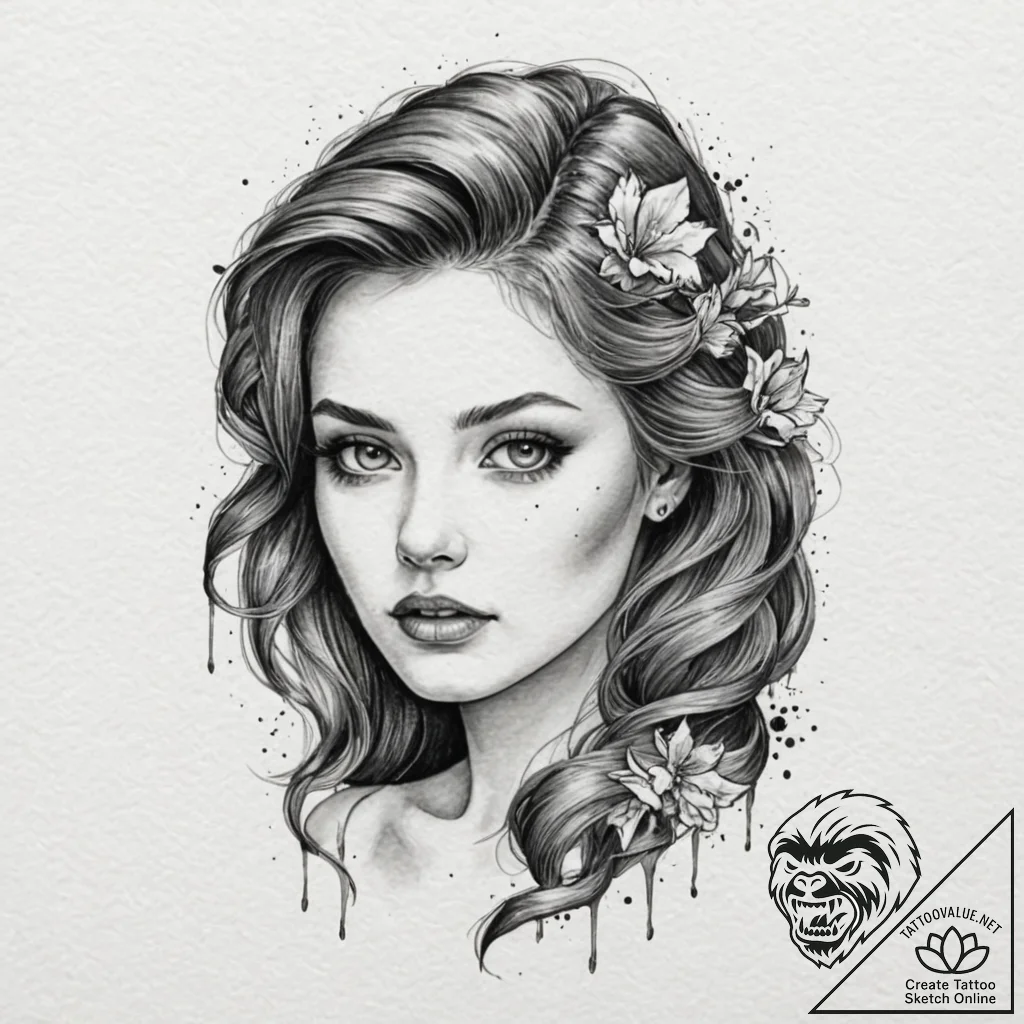 Tattoo design 'continue?' with a ghostly, fad... - tattoo sketch (№1752744662_0, 17.07.2025 09:31) — tattoovalue.net
