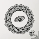Tattoo design a single, unblinking snake’s ey… – tattoo sketch (№1752744738_0, 17.07.2025 09:32) — tattoovalue.net