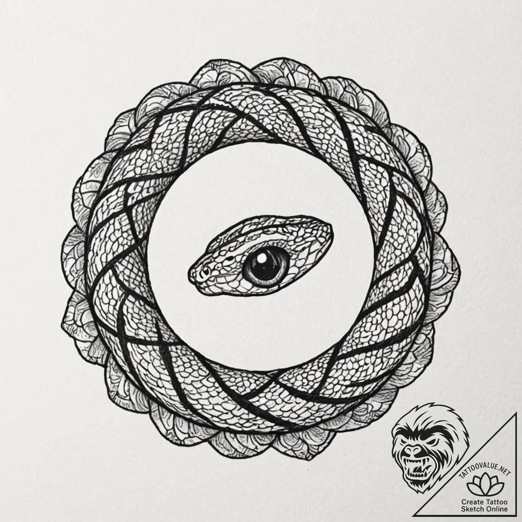Tattoo design a single, unblinking snake's ey... - tattoo sketch (№1752744738_0, 17.07.2025 09:32) — tattoovalue.net