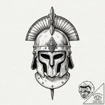 Tattoo sketch a roman legionnaire’s helmet wi… – tattoo sketch (№1752744815_0, 17.07.2025 09:33) — tattoovalue.net
