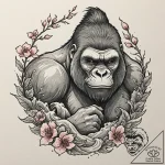 A silverback gorilla looking thoughtfully int… – tattoo sketch (№1752745044_0, 17.07.2025 09:37) — tattoovalue.net