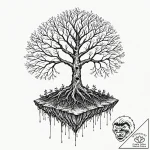 Tattoo sketch a tree with roots growing into… – tattoo sketch (№1752745820_0, 17.07.2025 09:50) — tattoovalue.net