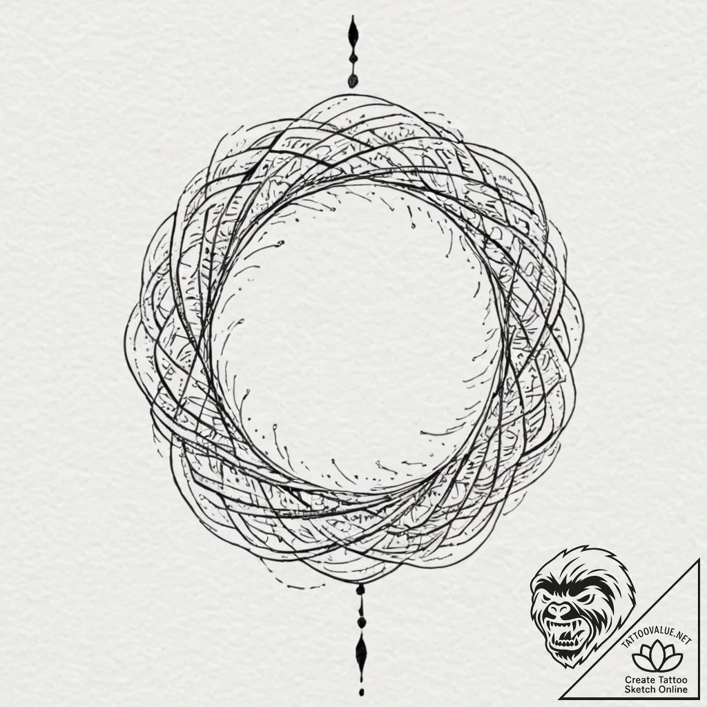 Tattoo sketch gemini represented by two swirl... - tattoo sketch (№1752745977_0, 17.07.2025 09:52) — tattoovalue.net