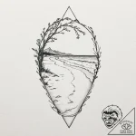 Tattoo sketch a minimalist wave cresting towa… – tattoo sketch (№1752746055_0, 17.07.2025 09:54) — tattoovalue.net