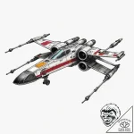 Neo-traditional tattoo of an x-wing fighter,… – tattoo sketch (№1752746522_0, 17.07.2025 10:02) — tattoovalue.net