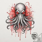 Neo-traditional design of a sentinel (squiddy… – tattoo sketch (№1752746912_0, 17.07.2025 10:08) — tattoovalue.net