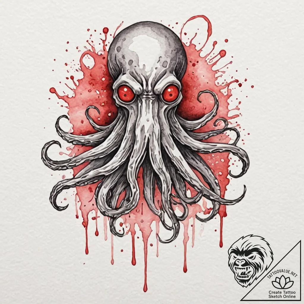 Neo-traditional design of a sentinel (squiddy... - tattoo sketch (№1752746912_0, 17.07.2025 10:08) — tattoovalue.net