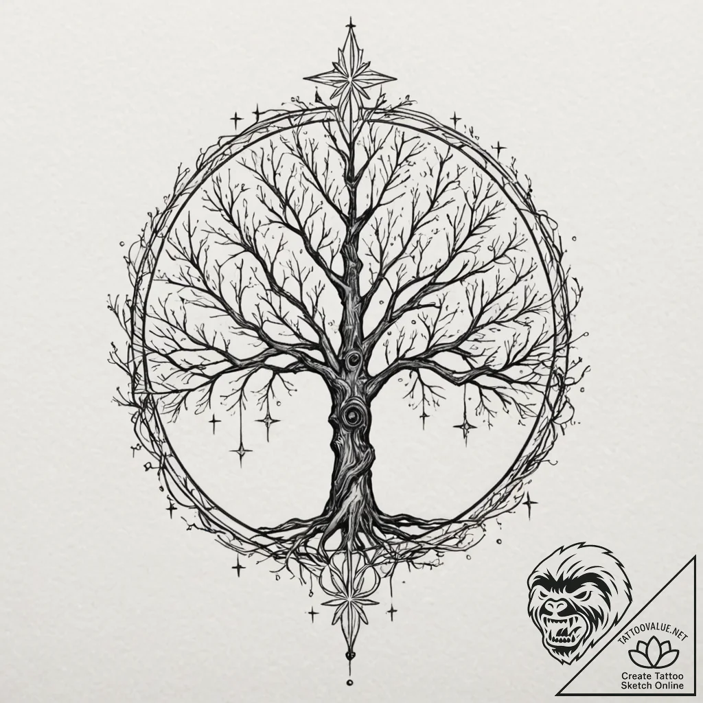 A beautiful linework tattoo sketch of the whi... - tattoo sketch (№1752747379_0, 17.07.2025 10:16) — tattoovalue.net