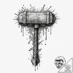 Thor’s hammer, ink illustration for tattoo, b… – tattoo sketch (№1752747770_0, 17.07.2025 10:22) — tattoovalue.net