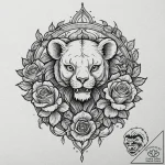Tattoo design a zodiac sign with a background… – tattoo sketch (№1752748313_0, 17.07.2025 10:31) — tattoovalue.net