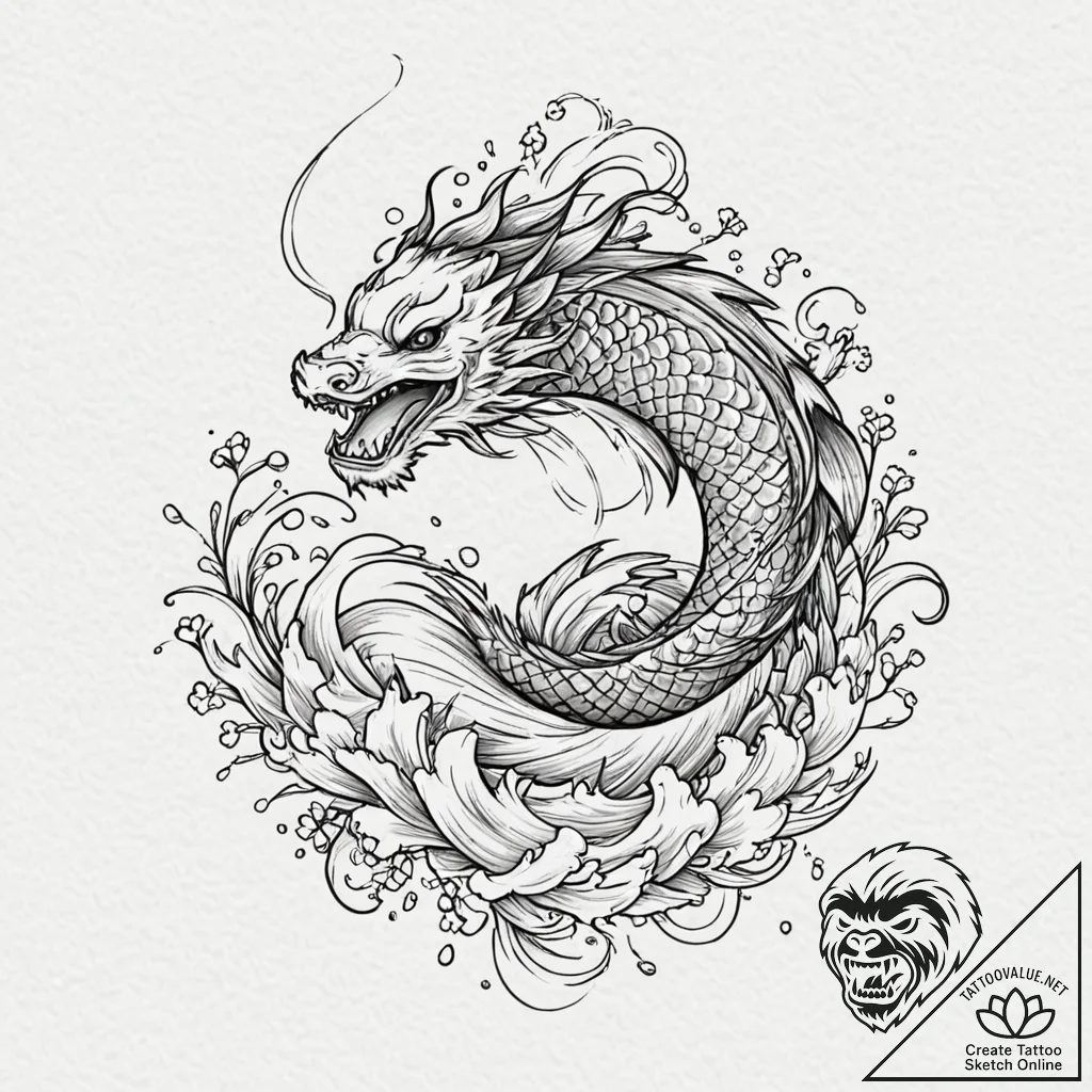 Tattoo design a strong gust of wind shaping a... - tattoo sketch (№1752748391_0, 17.07.2025 10:33) — tattoovalue.net