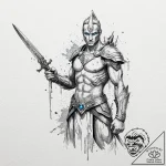A sketch of a fremen warrior in a stillsuit,… – tattoo sketch (№1752748547_0, 17.07.2025 10:35) — tattoovalue.net