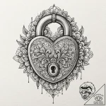 Tattoo design a stylized lock on one partner,… – tattoo sketch (№1752748625_0, 17.07.2025 10:37) — tattoovalue.net