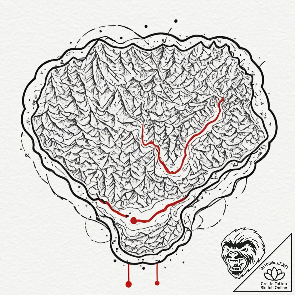 Tattoo design a simple map line tracing a sha... - tattoo sketch (№1752748780_0, 17.07.2025 10:39) — tattoovalue.net