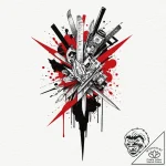 Blade, tattoo sketch design, trash polka tatt… – tattoo sketch (№1752748858_0, 17.07.2025 10:40) — tattoovalue.net