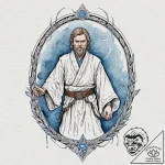 Watercolor sketch of obi-wan kenobi as a forc… – tattoo sketch (№1752749400_0, 17.07.2025 10:50) — tattoovalue.net