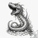 Neo-traditional tattoo design of a sandworm (… – tattoo sketch (№1752749478_0, 17.07.2025 10:51) — tattoovalue.net