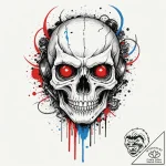 A neo-traditional tattoo of the alien skull-f… – tattoo sketch (№1752750102_0, 17.07.2025 11:01) — tattoovalue.net