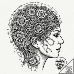 Tattoo sketch a brain with gears and circuits… – tattoo sketch (№1752750258_0, 17.07.2025 11:04) — tattoovalue.net