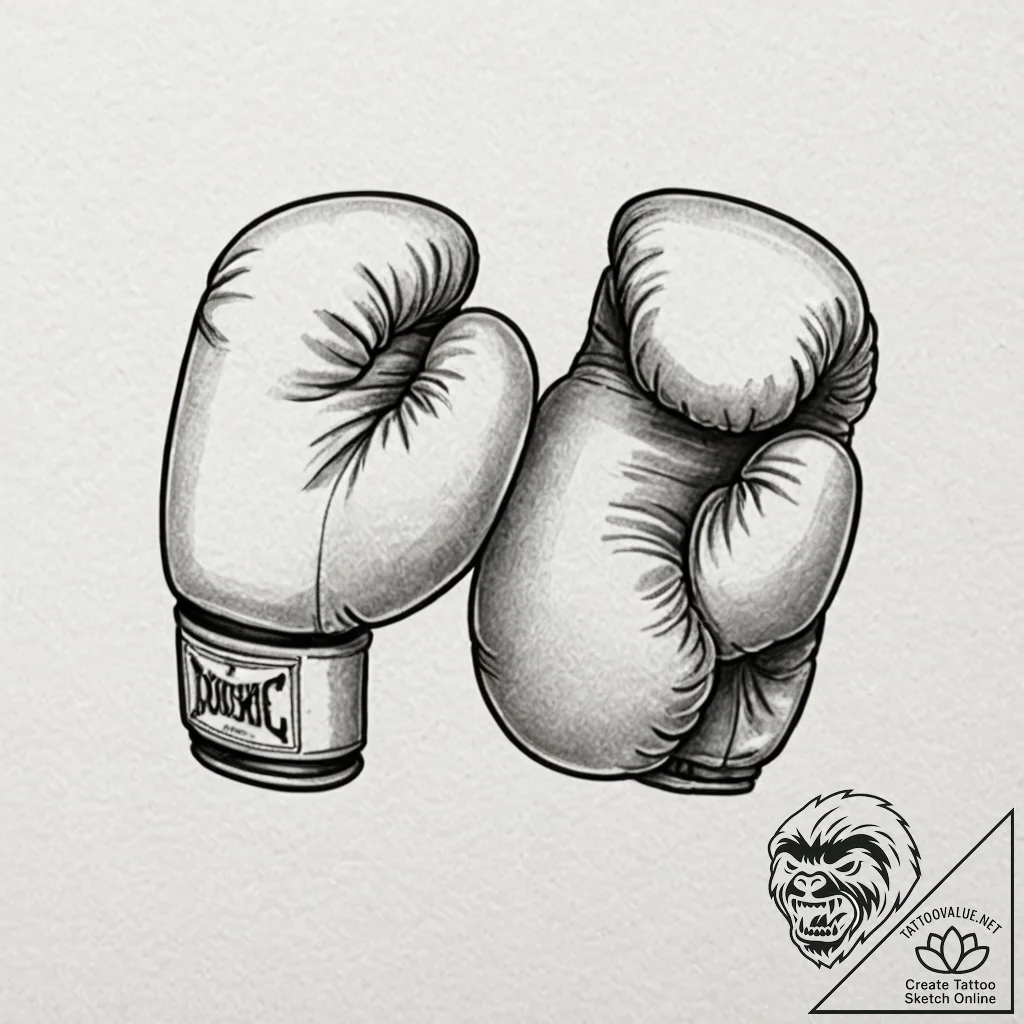 Tattoo design a pair of boxing gloves, well-w... - tattoo sketch (№1752750459_0, 17.07.2025 11:07) — tattoovalue.net